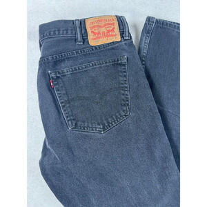Levis 505 Regular Fit Straight Leg Black Denim Jeans Mens 38x34 Faded Black
